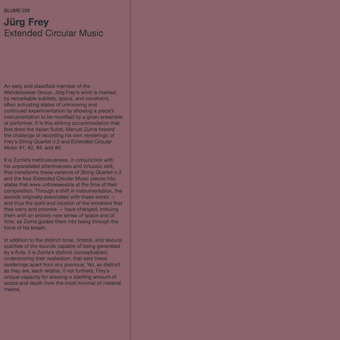 JÜRG FREY - Extended Circular Music LP