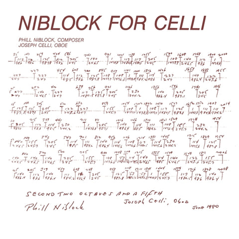 PHILL NIBLOCK - Niblock For Celli / Celli Plays Niblock LP