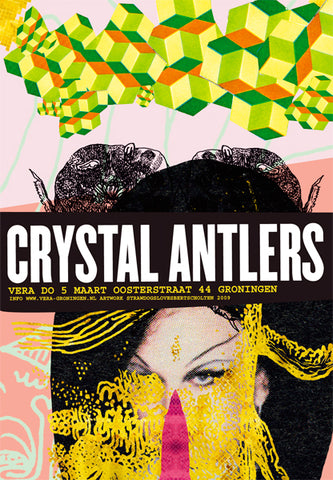 CRYSTAL ANTLERS silk screen poster A2